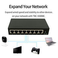 TiNCAM OEM SKD Gigabit Ethernet Switch 8 1000Mbps Unmanaged LAN RJ45 Internet Splitter CCTV Network Ethernet Hub Stock