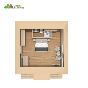 Tienda de lona de alta calidad con terraza tienda de safari de hotel al aire libre de madera maciza - Product Image 4