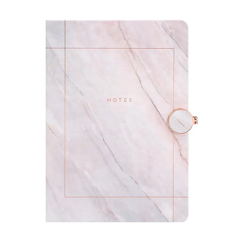 White A5 Leather Marble Notebook Journal Hardcover,Pink Black Stone Notebook Planner With Magnetic Buckle