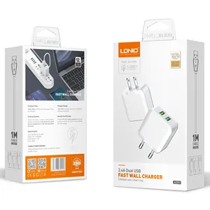 LDNIO-cargador rápido tipo C para teléfono móvil, cargador de pared Mini USB tipo C, con doble USB-C GAN de 12W