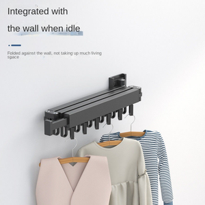 Stendibiancheria Pieghevole da Parete Retrattile <span class=keywords><strong>Salvaspazio</strong></span> per Casa e Lavanderia - Product Image 4