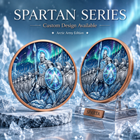 Pièce de monnaie en cuivre pur 999 de 5 oz, style punk, couleur intense, série Spartan en relief, édition collector 3D UV