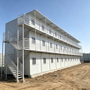 บ้านพักสำเร็จรูป<span class=keywords><strong>แบบ</strong></span>โมดูลาร์สามชั้นหลายยูนิตพร้อมทางเดินภายนอก  สำหรับพักพิงพนักงานในตู้คอนเทนเนอร์ - Product Image 1