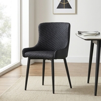 Chaise de salle à manger moderne rembourrée en tissu avec pieds en métal pour la maison, le restaurant, la salle à manger