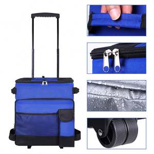 Large Capacity New Pull Rod Thermal Insulation Bag Polyester Carrying <b>Box</b> for Outdoor Picnic Food Usage Tugboat <b>Ice</b> <b>Cooler</b> - Product Image 5