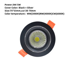 Gledopto-luz descendente para interiores, foco de techo COB empotrado, accesorio de iluminación aislado para uso doméstico, 3W/5W - Product Image 5