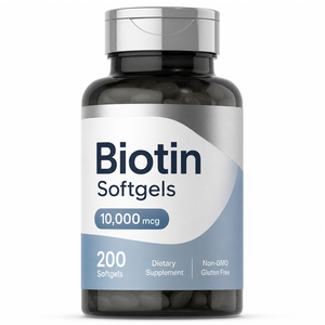 Capsule de biotine en gélule souple certifiée végane de qualité supérieure, complexe de kératine et d'acide hyaluronique à 99 % de pureté, personnalisable pour les cheveux et les ongles - Product Image 1