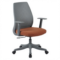 Chaise de bureau contemporaine Henglin à dossier moyen, housse de dossier amovible et lavable, chaise de bureau pivotante réglable, base en aluminium fixe