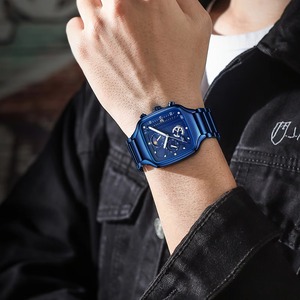 Drioshipping 2024 Hot Selling Luxury Men's Square Quartz <b>Wristwatches</b> <b>Waterproof</b> Luminous Stainless Steel Strap Crystal Dial - Product Image 6
