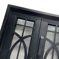 Portes grillagées en fer forgé de sécurité extérieure pour villa moderne supérieure avec moustiquaire réglable