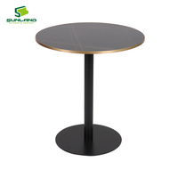 Plateau de table en pierre frittée effet marbre de luxe, facile d'entretien, résistant aux rayures, table de salle à manger commerciale pour hôtel, restaurant, café