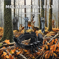 Ceinture tactique MOLLE réglable pour homme, ensemble utilitaire 8 pièces avec sacoche de ceinture en nylon, matériau en nylon durable