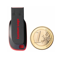 Clé USB personnalisée en plastique, mini format avec porte-clés, USB 2.0, 16 Go-128 Go, certifiée CE, logo personnalisé