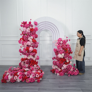 Décoration murale de mariage, arrangement floral, toile de fond pour événements et cérémonies, fleurs artificielles en soie, décoration élégante pour Noël - Product Image 1