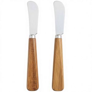Juego de Cuchillos Lacusmare, 2 Piezas, Mango Ergonómico de Madera de Acacia, Hojas Duraderas de Acero Inoxidable, Espátula Suave para Mantequilla y Queso - Product Image 2