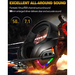 <span class=keywords><strong>ONIKUMA</strong></span>-auriculares <span class=keywords><strong>K1</strong></span>-<span class=keywords><strong>B</strong></span> para videojuegos, cascos RGB con reducción de ruido y micrófono K1B para PS4 - Product Image 2