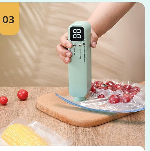 Portable Mini Automatic USB-Powered Wireless Vacuum Sealer 1.1-2.0L Capacity 12.5cm Sealing Width Household Easy Clean Food