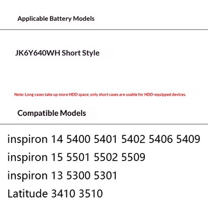 Batería de Repuesto de Iones de Litio JK6Y6 para Portátiles Dell Latitude 15 3510 5401 5405 5408 5505, Batería para Portátiles LLD Inspiron 14 5400 5409 - Product Image 3