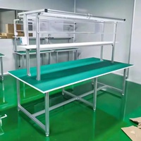 Banc de travail antistatique de bonne qualité, ligne d'assemblage d'un côté et des deux côtés avec éclairage LED pour la production en atelier