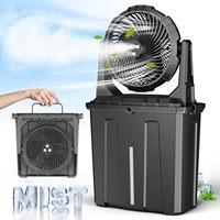 Ventilateur brumisateur portable - Ventilateur de sol rechargeable par USB avec batterie 20000 mAh et réservoir d'eau de 9 L, ventilateur de pulvérisation extérieur
