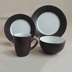 Juego de cena a granel barato, gres 16 piezas Juego de cena con borde de color, compras - Product Image 4