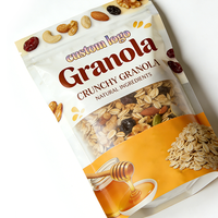 Sachet Doypack Personnalisé Imprimé de Haute Qualité pour l'Emballage de Céréales, Granola, Flocons d'Avoine et Muesli pour un Petit-Déjeuner Sain