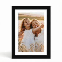 Cadre photo carré en bois avec verre incassable et bois MDF robuste pour impressions A2/A4/18x24, à suspendre et à poser