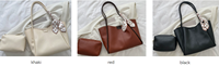 Sac fourre-tout décoré d'un foulard en soie, grande capacité, sac à bandoulière, ensemble de 2 pièces avec trousse de maquillage pour femmes