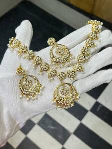 Bhargavi Wholesale Indian <b>Pearl</b> Jadau Bridal Necklace <b>Set</b> Diamonds Traditional Kundan Polki Wedding Party Ethnic Flower <b>Jewelry</b> - Product Image 5