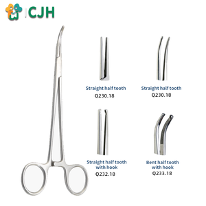 คีมจับเลือดแบบโค้งครึ่งฟัน CJH Precision Hemostasis <span class=keywords><strong>Microsurgery</strong></span> สำหรับสัตว์ - Product Image 3