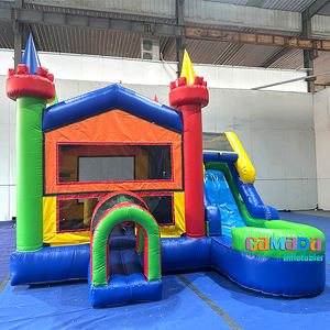 Jeux d'été pour garçons et filles, <span class=keywords><strong>maison</strong></span> gonflable et toboggan aquatique, château, jardin, combo avec <span class=keywords><strong>piscine</strong></span> - Product Image 1