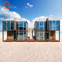 Maisons préfabriquées en conteneurs détachables de 40 pieds, maisons préfabriquées à 2 étages avec véranda en verre, 3 chambres, hôtel préfabriqué de luxe pour hôtellerie de tourisme