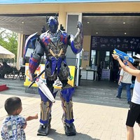 Costume de cosplay robot LED rouge et bleu personnalisé pour mascotte de salon automobile, Halloween et Pâques, jeu de rôle