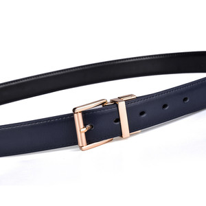 <span class=keywords><strong>Ceinture</strong></span> Femme Nouveau Design 2.8CM Noir et Bleu Ceintures Réversibles en Cuir Véritable pour Femmes avec <span class=keywords><strong>Boucle</strong></span> Tournante - Product Image 4