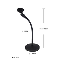 Support de microphone de table en métal noir le plus vendu avec base ronde pour baguette de batterie