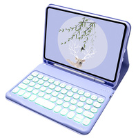 Casing tablet, dengan keyboard dan keyboard nirkabel warna-warni untuk iPad Mini 6 mini 7 TPU lembut tahan guncangan