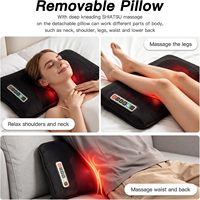 Coussin de massage vibrant électrique Shiatsu avec airbag et 10 modes, portable pour le cou, la taille et le dos, pour lit, canapé ou fauteuil inclinable