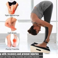 Planche d'étirement personnalisable en bois massif avec pieds réglables, pliable et antidérapante, idéale pour les mollets, pour usage domestique
