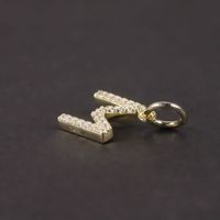 Collier personnalisé NOVA S925 en argent sterling plaqué or avec pendentif lettre M en lettres anglaises, style punk, chaîne en câble incrustée de moissanite
