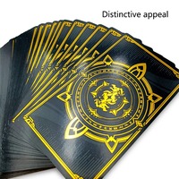 Cartes de tarot personnalisées avec bordure dorée, jeu de divination de luxe avec feuille dorée personnalisée, jeu de cartes de haute qualité, boîte en papier laminé