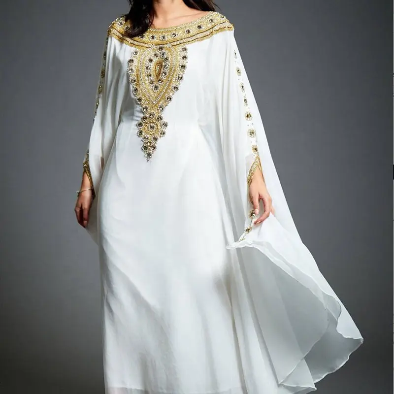 Amira Abaya Kaftan Gold Verziert Kaftan Kleid Dubai Kaftan, Gold Perlen Hochzeit Abendkleid, Plus Größe