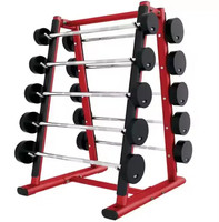 Support de Rangement Vertical Commercial Robuste en Acier pour Barres d'Haltères en Forme de A – Équipement de Fitness pour Salle de Sport
