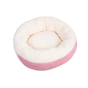 Venta directa del fabricante Casa de perro Gato Nido Algodón Forro polar Suave Cama para perro Cama para mascotas Donuts