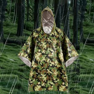 Poncho <span class=keywords><strong>de</strong></span> Lluvia <span class=keywords><strong>de</strong></span> Emergencia con Camuflaje, Impermeable y Resistente al Desgarro para <span class=keywords><strong>Supervivencia</strong></span> al Aire Libre y Preparación para Desastres - Product Image 4