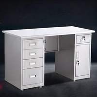 Bureau en acier laminé à froid robuste, prix bas, table de bureau, bureau de direction avec tiroirs et clés, ensemble de bureau d'ordinateur scolaire