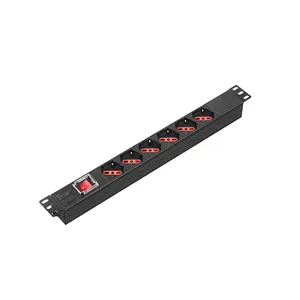 19" 1U Rack PDU 16A 6 WAYS Italy Type Outlets With Double Break Switch CE certificate PDU Socket