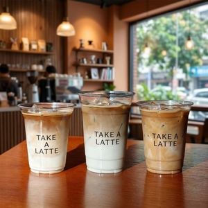 Vasos Desechables Transparentes de Plástico PET con Tapas, Calibre 98, 12/14/16/18/20/24 oz, Logotipo Personalizado para Café Helado, Latte, Jugo - Product Image 1
