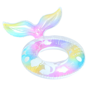 Mermaid Tail Swimming Ring <b>Inflatable</b> Pool <b>Float</b> For Children With Sequin Design Novelty Shape - Product Image 5