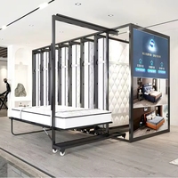 Présentoir rotatif pliable et coulissant pour matelas en caoutchouc, tapis et tapis Saxony, en métal, personnalisé, moderne, écologique, à système de poussée et de traction