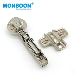 Charnière de porte en verre à fermeture lente hydraulique en acier nickelé de 26 mm pour meuble de cuisine et armoire - Product Image 2